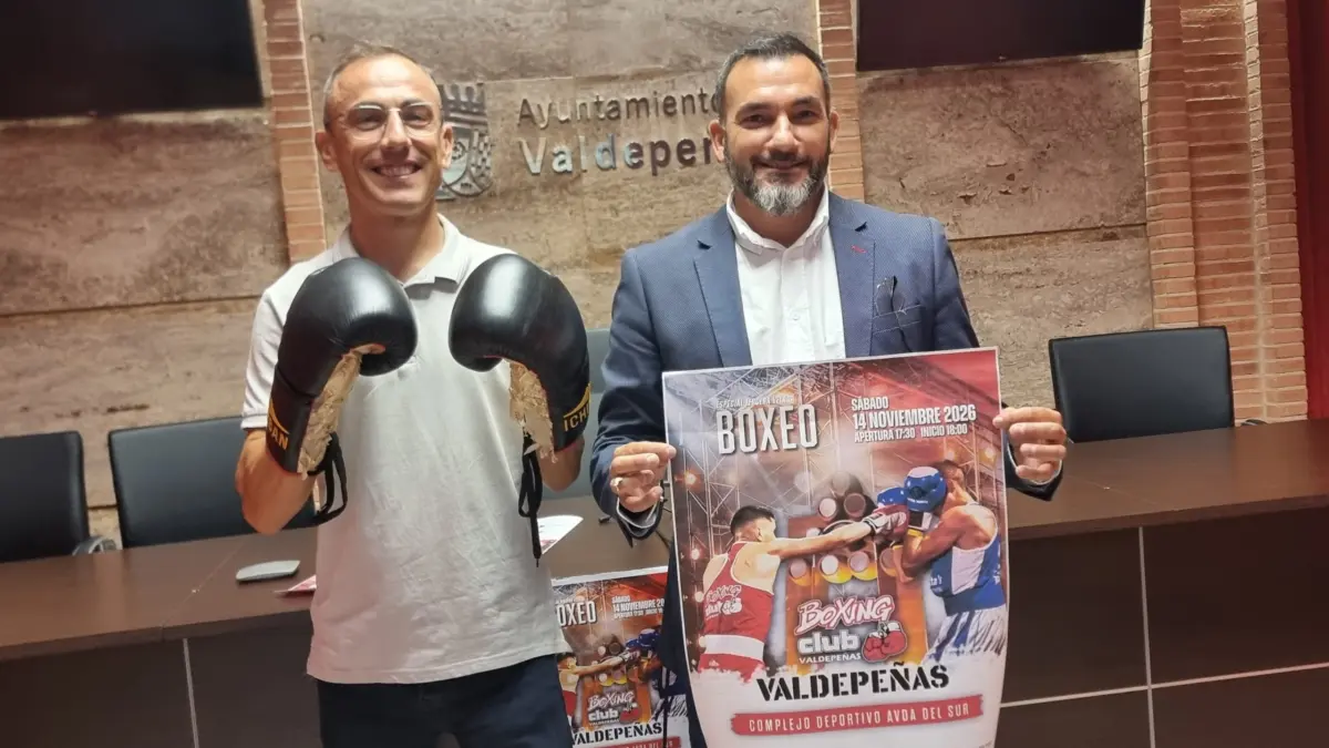 Presentación de la III Velada de Boxeo de Valdepeñas con David Sevilla y Paco Antequera